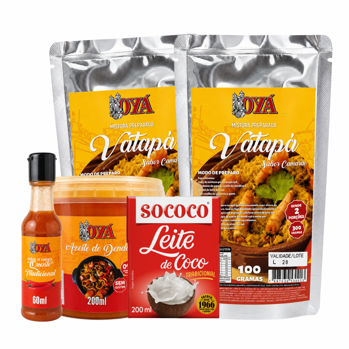 Vatapá OYÁ - Kit Completo c/ Dendê, Pimenta e Leite Coco